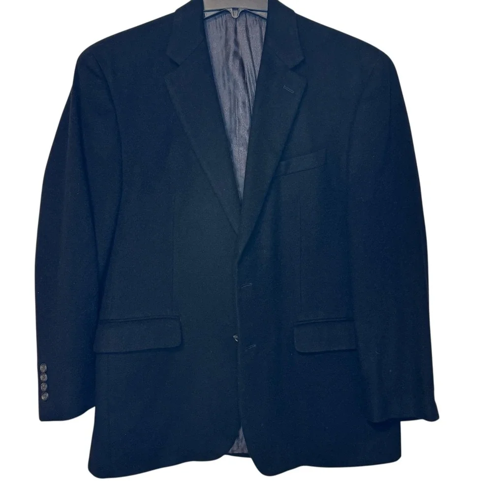 Ralph Lauren Men's Blazer Suit Jacket 100% Camel Hair Single Vent Black 41R‎